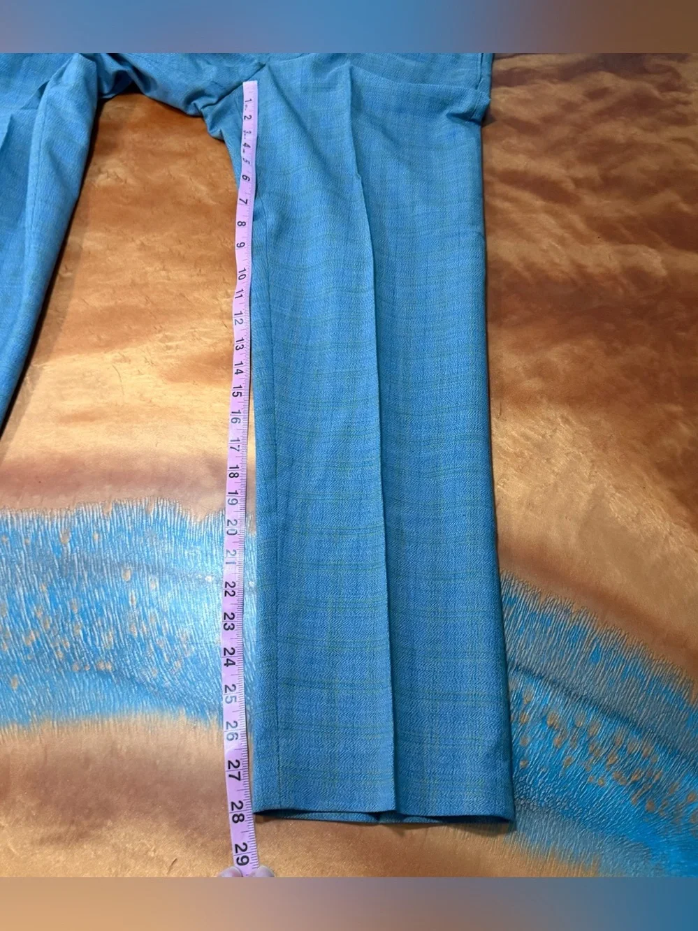 Vintage Levi’s Mr Levis Sta prest Blue Plaid slacks 31x28 New deadstock USA